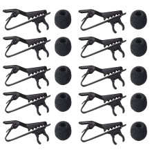 20St Zwarte Ijzeren Microfoon Clip Compact Voor Conferentie & Opname