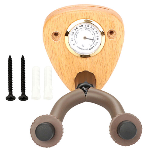 3Stk Wand-Gitarrenhalter Holz Metall . Hygrometer Multicolor 2
