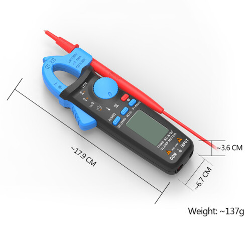 Compacte Blauwe Digitale Tangmeter Voor En 1