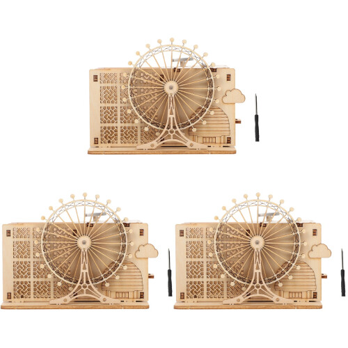 3Sets Muziekdoos DIY Educatief Speelgoed Lichtbruin 2