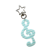 Stylish Acrylic Alloy Keyring Musical Note-White and blue