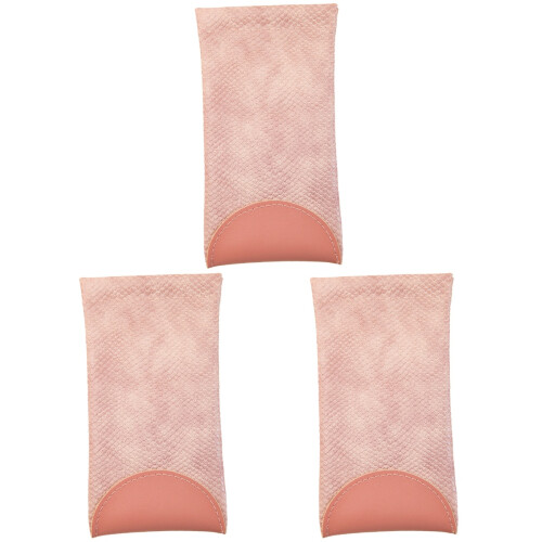 3St PU Lederen Brillenhouder Roze Compact & Krastbestendig 1
