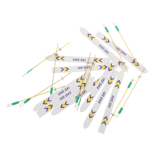 20Sets Mini Ski's Met Stokken, Dollhouse Kerstdecoratie Multi