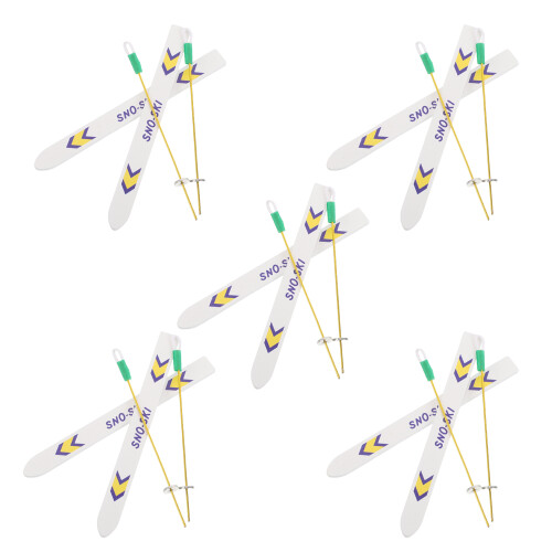 20Sets Mini Ski's Met Stokken, Dollhouse Kerstdecoratie Multi 1
