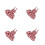 4St Kerstpop Jurk Rood Elf Patroon Polyester Voor Feestspel 9
