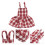4St Kerstpop Jurk Rood Elf Patroon Polyester Voor Feestspel 11
