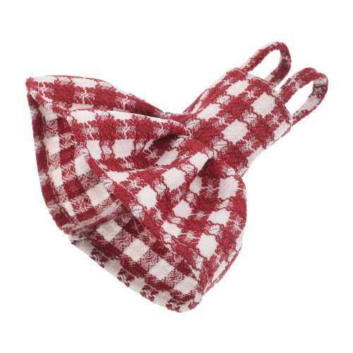 4St Kerstpop Jurk Rood Elf Patroon Polyester Voor Feestspel 1