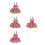 4St Kerstpop Jurk Rood Elf Patroon Polyester Voor Feestspel 8
