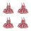 4St Kerstpop Jurk Rood Elf Patroon Polyester Voor Feestspel 4