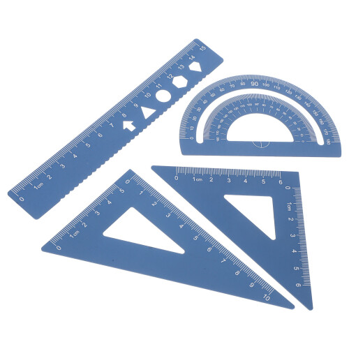 12St Multifunctionele Aluminium Tekentangens Ruler Set Voor School