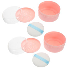 8St Roze Baby Poederdoosje Met Spons, Reisbewaarkoffer Voor Poeder