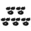 5Sets Zwarte Polyester Ruffle Kraag En Mouwen Gotische Mode 6