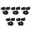 5Sets Zwarte Polyester Ruffle Kraag En Mouwen Gotische Mode 9