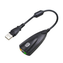 3St USB Audio Adapter Zwart Professioneel Stereo Plug & Play