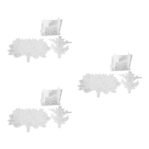 3Sets Wit Silicone Gietmal Voor DIY Herten Gewei Sieraden 2