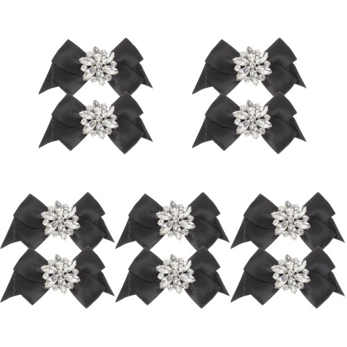 5Paren Paar Zwarte Crystal Schoenclips Dames Versiering 1