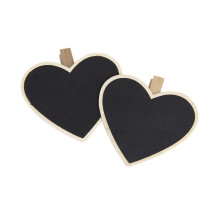50Stk Mini Schwarze Holztafeln Mit Clip Herzform Memo Boards