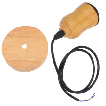 3Stk Retro Holz Pendellampe Khaki Pet+holz Hängelampe Mit E27 Fassung