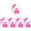 5Sets Roze Hoofdband Sieraad Armband Retro Feestdecor Creative 4