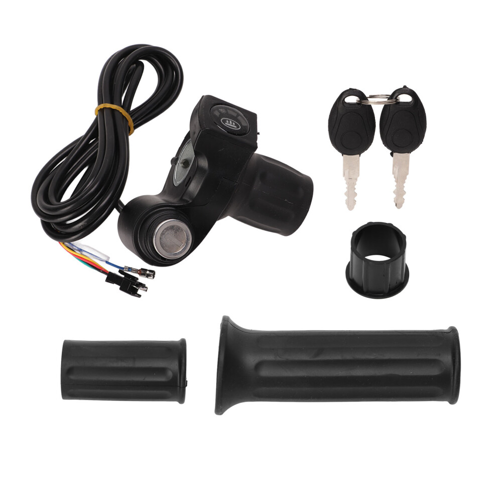 Throttle With Key For Electric Scooter, Universal Voltage Twist Throttle Grip Handlebar Battery Voltage Half Throttle With Led Display And Power Key L 9399812713262