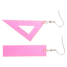 2Paare Ruler Dangle Ohrringe Rot Kreatives Design Für Frauen