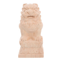 4Stk Holz Brückendekor Löwenfiguren Khaki Zaunpfosten Garten Ornament