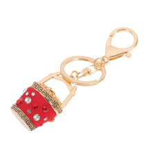 2Stk Stilvoller Roter Schlüsselanhänger Eimer Gold, Taschen-