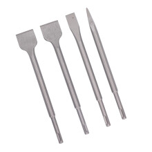 4PCS Electric Hammer Chisels Set - Chrome Steel, 250mm, Flat & Round