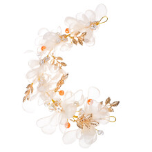 2Stk Haarband Blumenkranz Braut Perlen Haarschmuck Bunt