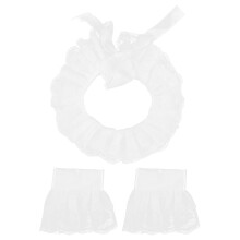 1Set Weißes -Accessoires Set Halskragen Manschetten Vintage