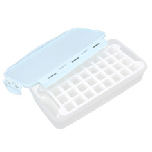 Forma de gelo de grande capacidade para cozinha doméstica, fácil de desenformar, com dupla camada e 64 compartimentos, tampa e caixa de gelo de