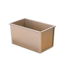Pullman Loaf Pan with Lid, Uniform Heating Non-Stick Bakeware Golden Corrugated Carbon Steel Bread Toast Box with Cover for Oven Baking, Bottom Vent