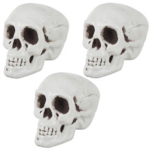 6Stk Plastik Skull Weiße Horrorfigur Halloween Party