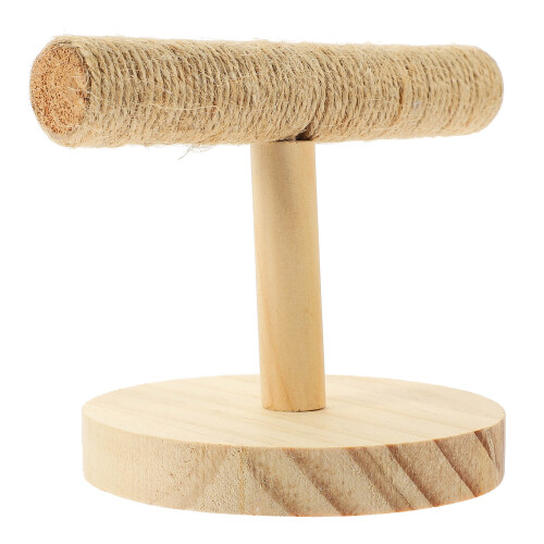 4Ud Base De Entrenamiento Para Loros De Madera Natural Khaki 1