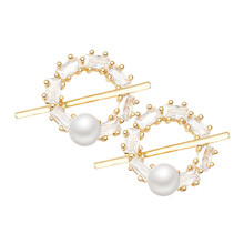 5Paare Goldene Metall Ohrstecker Mit Kunstperlen Für Damen Elegant