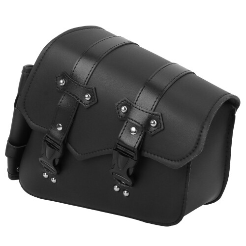 2Pièces Sacoche En PU Avec Fermeture Rapide Noir Solide