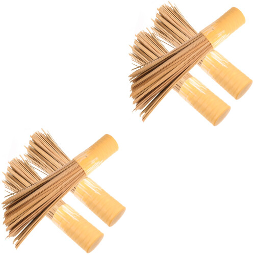 6Ud Cepillos Limpieza Cocina Wok Bambú Multiusos Eficaces Marrón Claro 2