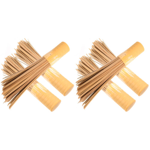 6Ud Cepillos Limpieza Cocina Wok Bambú Multiusos Eficaces Marrón Claro 1