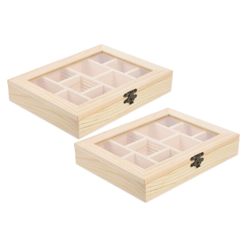 6Ud De Madera Sin Pintar Beige Con 10 Compartimentos Para 1