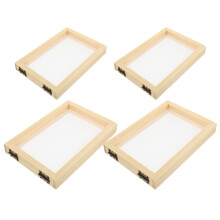 12Pièces Cadres En Bois Naturel Pour Papier DIY Durable