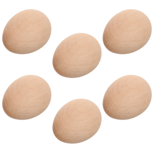 18Pz Uova Da Dipingere in Legno Khaki Per Hobby E Feste 2
