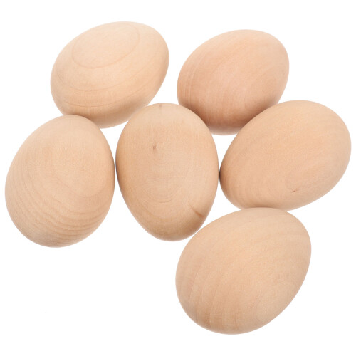 18Pz Uova Da Dipingere in Legno Khaki Per Hobby E Feste 1