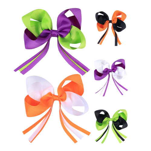 10Pz Fermagli Fiocco Nastro Multicolor Per Halloween 1