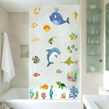 Adesivi murali a tema oceano per bambini, impermeabili, trasparenti, colorati, fai da te, rimovibili, adatti per decorare camerette e aule