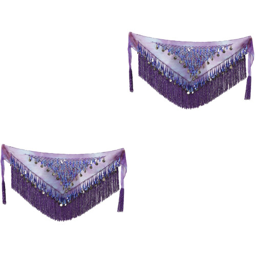 2Pz Gonna E Sciarpa Danza Per Donne Viola Con Design 2