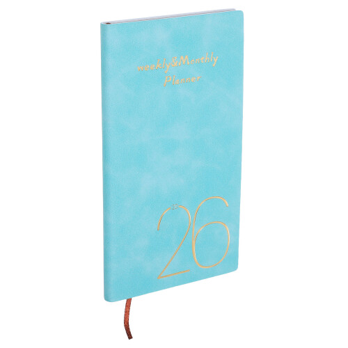 3Pz Planner Settimanale Sky-Blue PU E Carta Agenda 1