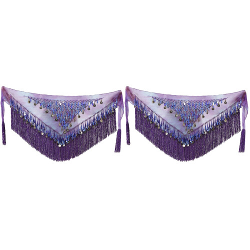 2Pz Gonna E Sciarpa Danza Per Donne Viola Con Design 1
