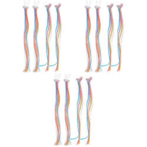12Pz Extension Sintetica Coda Cavallo Multiuso Clip Per 2