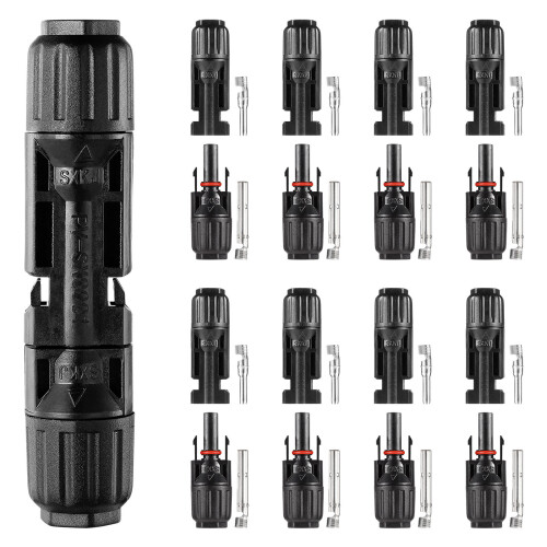 60Paia Connettori Solari Neri Waterproof Resistenti E Sicuri