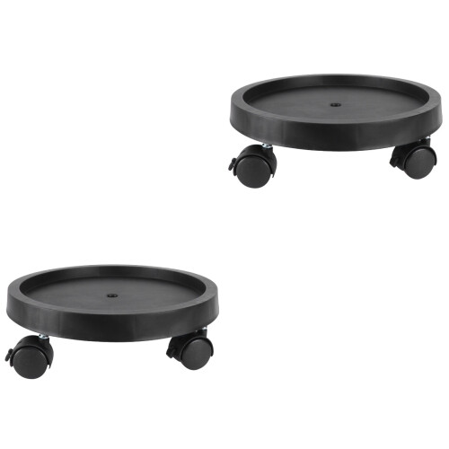 2Pz Base Per Vasi Rotonda Con Ruote Nero in Per Casa 2